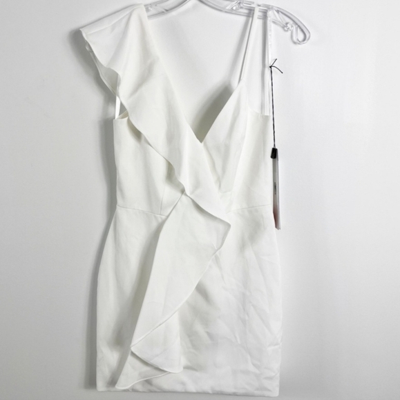 Mac Duggal White Ruffle Mini Dress- Great For Your Bridal Shower!! - Picture 9 of 16